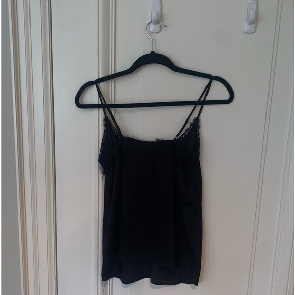 Black Lace-Detail Spaghetti Strap Top - Picture 3 of 4